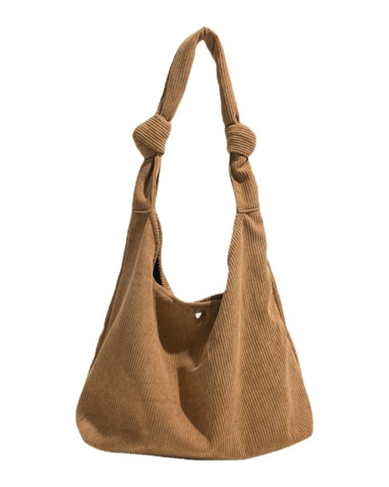 Corduroy Tote Bag Cute Tote Bag Aesthetic Tote Bag Kawaii Bag Tote Bags Shoulder Bag for Women (Brown) Brown $11.27 Totes