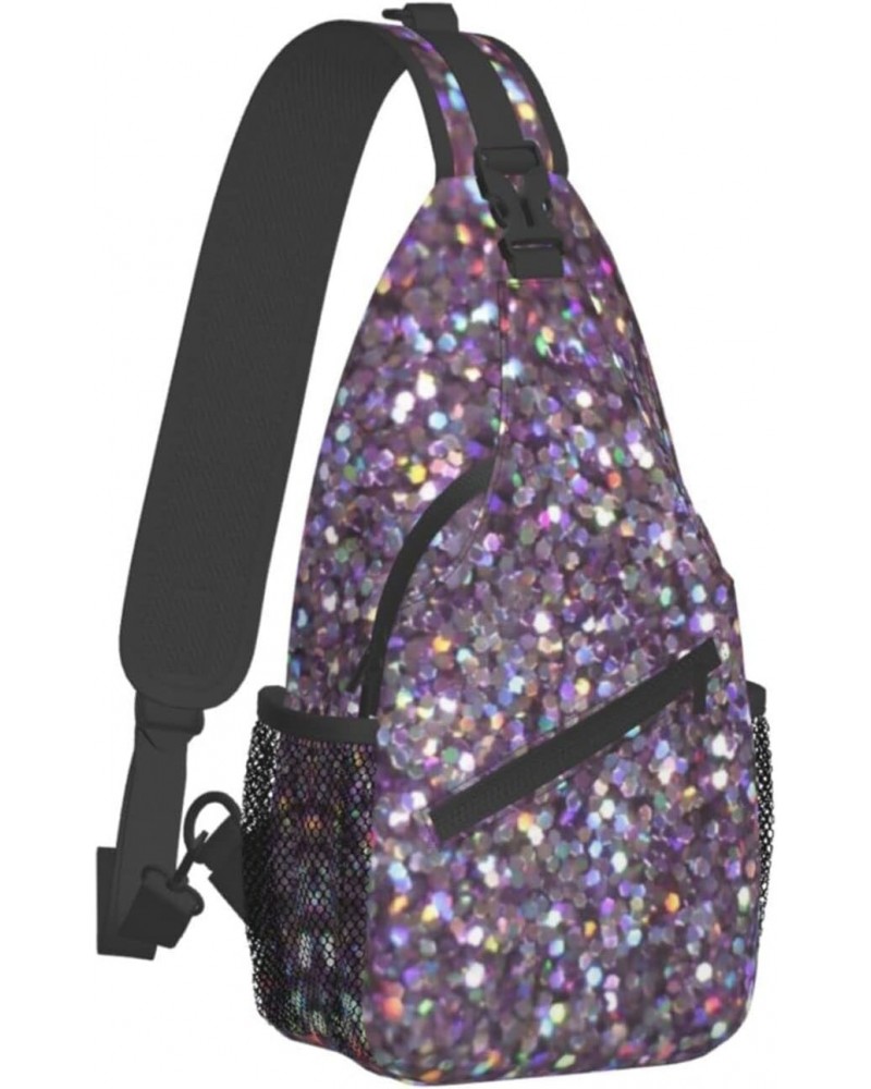 Glitter Sparkles Shimmer Lightweight Sling Backpack Bag Travel Hiking Small Backpack For Women Men $13.15 Backpacks