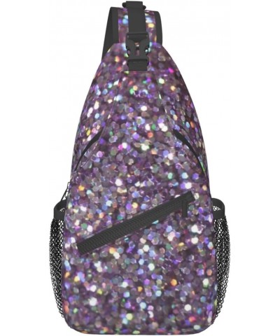 Glitter Sparkles Shimmer Lightweight Sling Backpack Bag Travel Hiking Small Backpack For Women Men $13.15 Backpacks