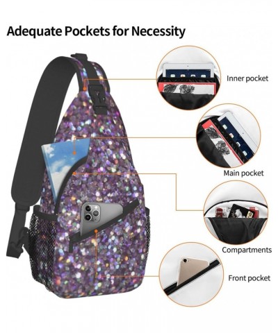 Glitter Sparkles Shimmer Lightweight Sling Backpack Bag Travel Hiking Small Backpack For Women Men $13.15 Backpacks