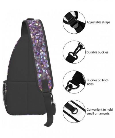 Glitter Sparkles Shimmer Lightweight Sling Backpack Bag Travel Hiking Small Backpack For Women Men $13.15 Backpacks