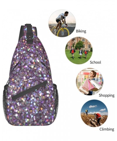 Glitter Sparkles Shimmer Lightweight Sling Backpack Bag Travel Hiking Small Backpack For Women Men $13.15 Backpacks