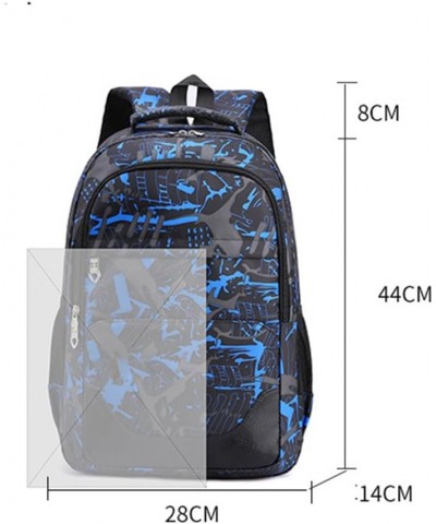 Men's and Women's Three Piece Set Trendy Large Capacity Simple One Shoulder, Double Shoulder, Handbag Backpack Blue $29.97 Ba...