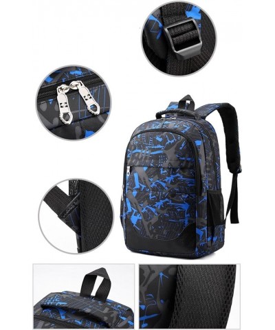 Men's and Women's Three Piece Set Trendy Large Capacity Simple One Shoulder, Double Shoulder, Handbag Backpack Blue $29.97 Ba...