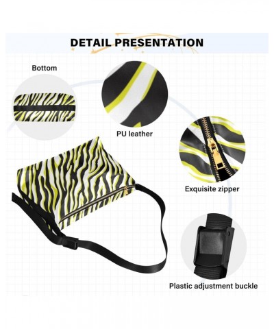 Mustard Green Zebra Print Shoulder Bag Large Slouchy Hobo Bag for Women Men Waterproof PU Leather Crossbody Handbag Casual To...