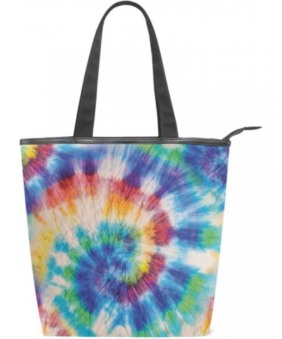 Spiral Rainbow Gradient The Tote Bag for Women Big Capacity Women's Shoulder Handbags Canvas Shopping Dating Bag $13.33 Totes