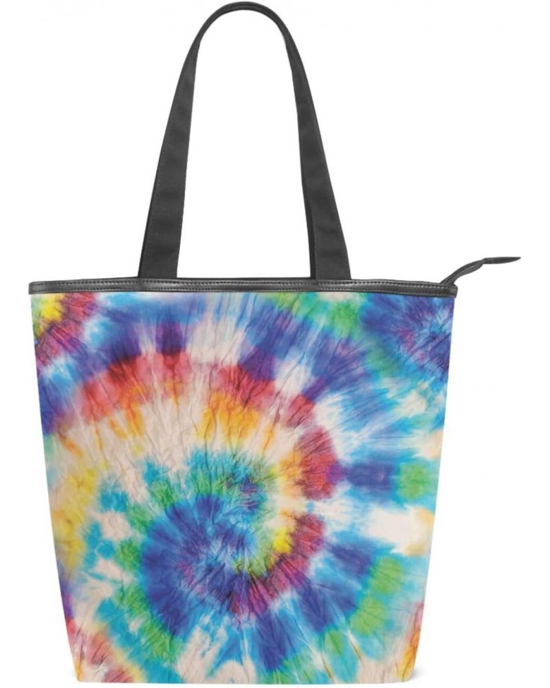 Spiral Rainbow Gradient The Tote Bag for Women Big Capacity Women's Shoulder Handbags Canvas Shopping Dating Bag $13.33 Totes