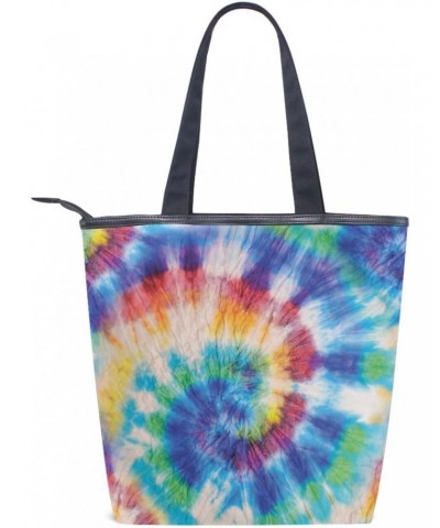 Spiral Rainbow Gradient The Tote Bag for Women Big Capacity Women's Shoulder Handbags Canvas Shopping Dating Bag $13.33 Totes