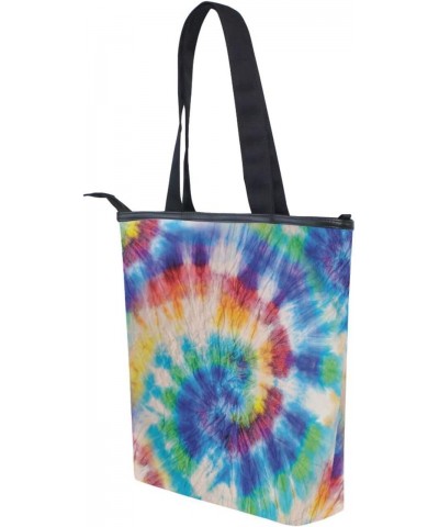 Spiral Rainbow Gradient The Tote Bag for Women Big Capacity Women's Shoulder Handbags Canvas Shopping Dating Bag $13.33 Totes