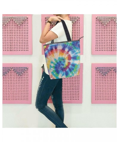 Spiral Rainbow Gradient The Tote Bag for Women Big Capacity Women's Shoulder Handbags Canvas Shopping Dating Bag $13.33 Totes