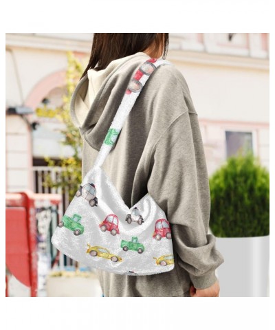 Women Boho Handbag Auto Vehicle Cute Cars Underarm Bag Tote Bag Shoulder Bag Crossbody Bag Fluffy Cell Phone Purse Patriot La...