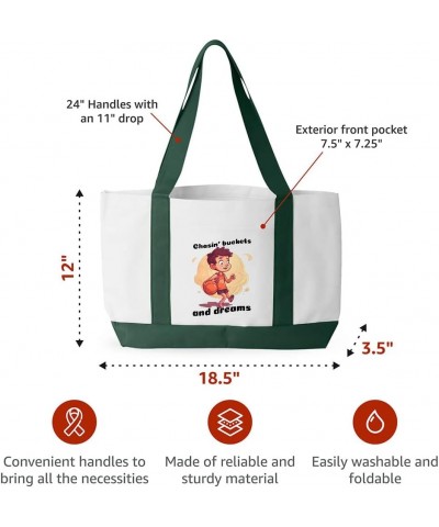 Dribble Shoot Score Repeat Cruiser Tote Bag - Basketball Lovers Gifts - Sports Fans Gifts White Forest Green $23.10 Totes