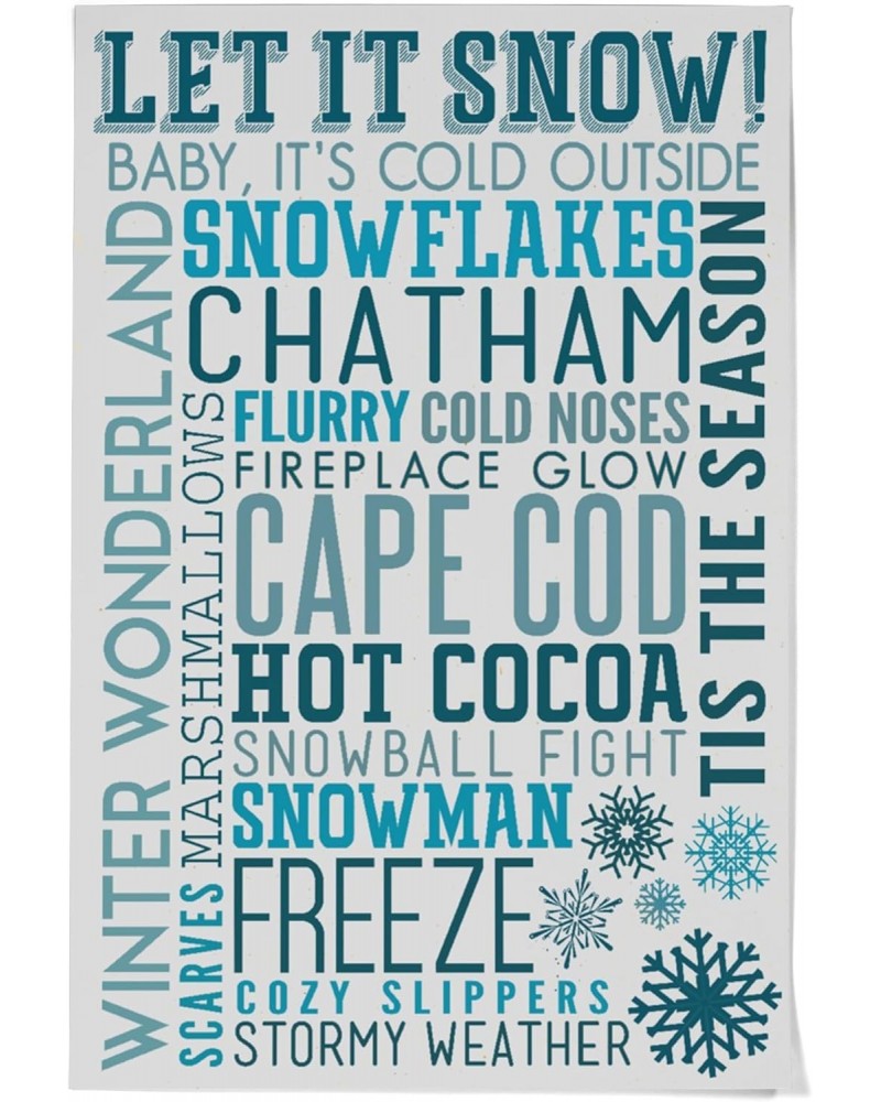 36x54 Inch Giclee Art Print Wall Decor, Cape Cod, Massachusetts, Let it Snow, Christmas, Typography $44.10 Totes