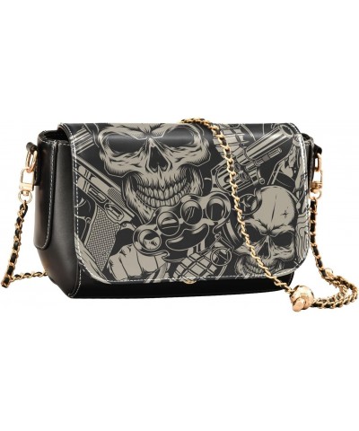 Skulls Crossbody Bags for Women Purse Leather Shoulder Bag Handbag for Work Gifts Daily $21.99 Shoulder Bags