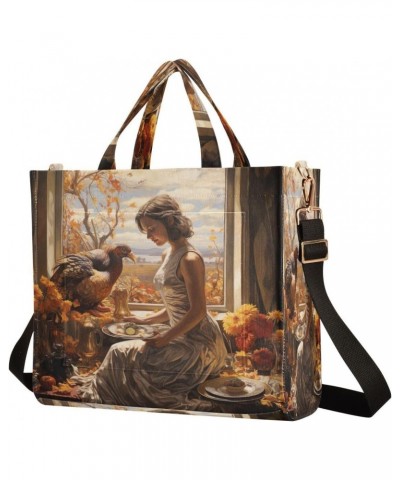 Thanksgiving Autumn Painting Crossbody Bag Women Corduroy Tote Bags Casual Shoulder Handbag Hobo Messenger Bag, S $13.39 Totes