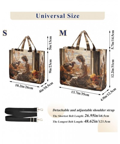 Thanksgiving Autumn Painting Crossbody Bag Women Corduroy Tote Bags Casual Shoulder Handbag Hobo Messenger Bag, S $13.39 Totes