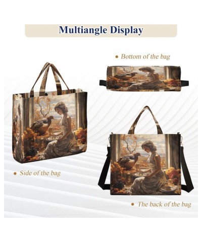 Thanksgiving Autumn Painting Crossbody Bag Women Corduroy Tote Bags Casual Shoulder Handbag Hobo Messenger Bag, S $13.39 Totes