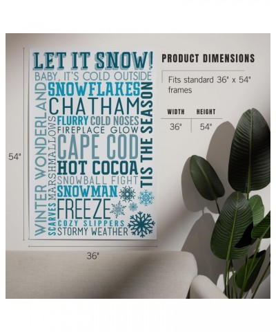 36x54 Inch Giclee Art Print Wall Decor, Cape Cod, Massachusetts, Let it Snow, Christmas, Typography $44.10 Totes