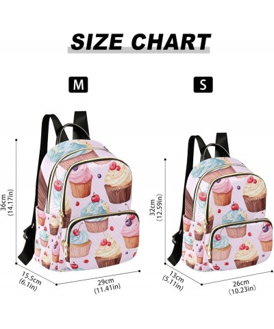 Watercolor Cupcake Handmade Women's Backpack Fashion, Casual Daypack Backpack, Festival Backpack, S Watercolor Cupcake Handma...