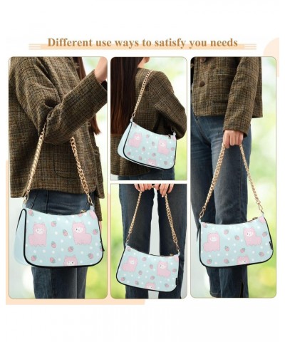 Clutch Shoulder Bags Tote Evening Purse Handbags for Women Hobo Bags Cute Alpaca with Strawberry with Zipper Closure $15.04 T...