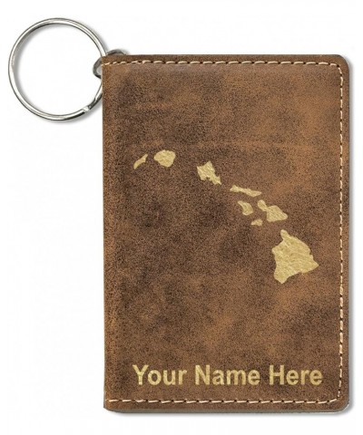 ID Holder Wallet, Hawaiian islands, Personalized Engraving Included (Rustic) Rustic $11.20 Wallets