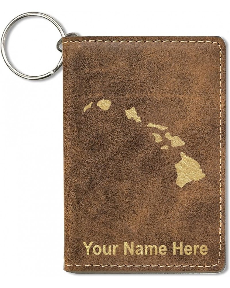 ID Holder Wallet, Hawaiian islands, Personalized Engraving Included (Rustic) Rustic $11.20 Wallets