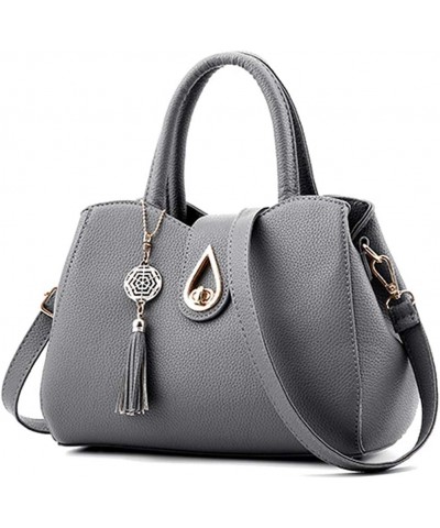 Womens Handbag Tote Cute Mini Tassels Leather Shoulder Purse Crossbody Bag Grey $17.81 Totes