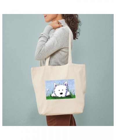 Smiling Spring Westie Tote Bag Natural Canvas Tote Bag, Cloth Shopping Bag $9.59 Travel Gear