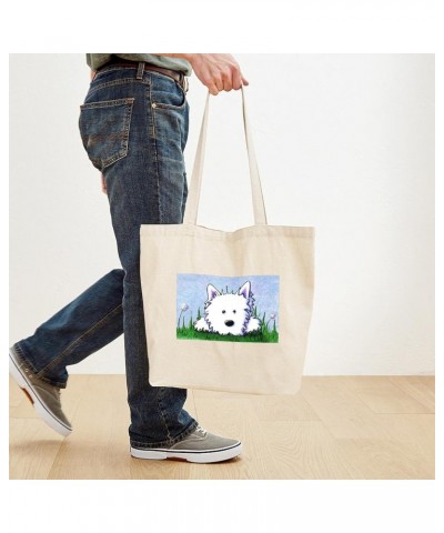 Smiling Spring Westie Tote Bag Natural Canvas Tote Bag, Cloth Shopping Bag $9.59 Travel Gear