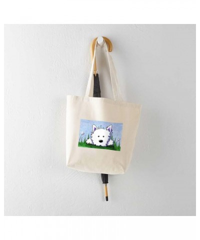 Smiling Spring Westie Tote Bag Natural Canvas Tote Bag, Cloth Shopping Bag $9.59 Travel Gear