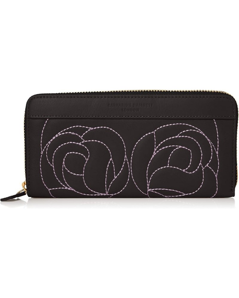 Women's Long Wallet with Zipper black (black 19-3911tcx) $44.82 Wallets