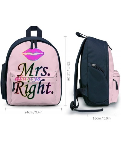 Mrs Always Right Funny Backpack Small Casual Daypack Purse Travel Bag with Adjustable Strap Cute Print Blue-style $20.39 Back...