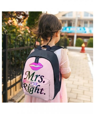 Mrs Always Right Funny Backpack Small Casual Daypack Purse Travel Bag with Adjustable Strap Cute Print Blue-style $20.39 Back...