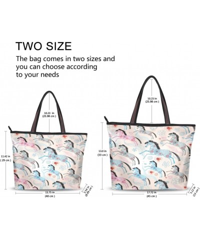 QMXO Animal Horse Painting Handbags and Purse for Women Tote Bag Large Capacity Top Handle Shopper Shoulder Bag $9.43 Shoulde...