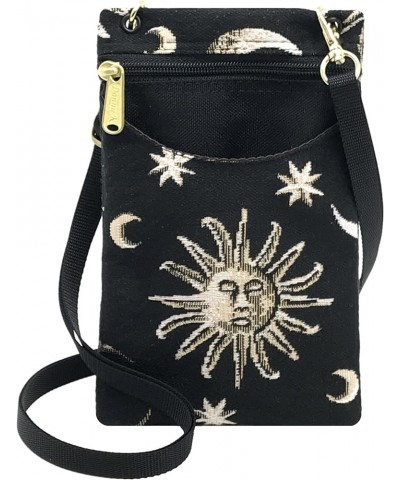 Women's Tapestry Crossbody Cell Phone or Passport Purse, Handmade in USA Celestial $14.75 Crossbody Bags