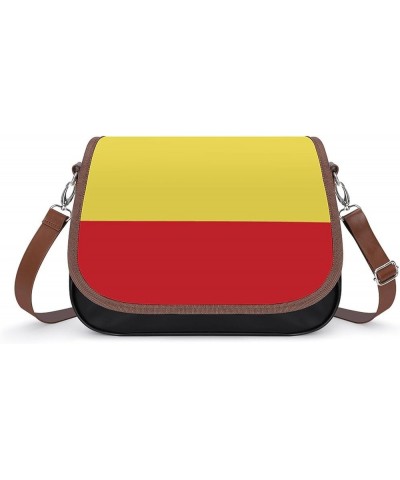 Lesbian Pride Flag Leather Satchel Bag-Versatile Satchel for Women with Zipper Closure Style-22-2-1 $22.35 Shoulder Bags