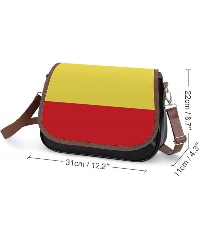 Lesbian Pride Flag Leather Satchel Bag-Versatile Satchel for Women with Zipper Closure Style-22-2-1 $22.35 Shoulder Bags