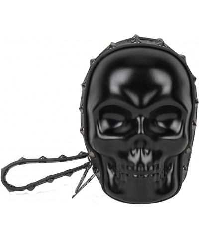 3D ​Skull Purses Clutch Bag for Women PU Leather Wristlet Bag Gothic Rivets Belt Bags Handbag Holiday Party Gift Men Black $1...