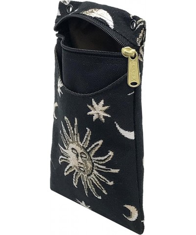 Women's Tapestry Crossbody Cell Phone or Passport Purse, Handmade in USA Celestial $14.75 Crossbody Bags