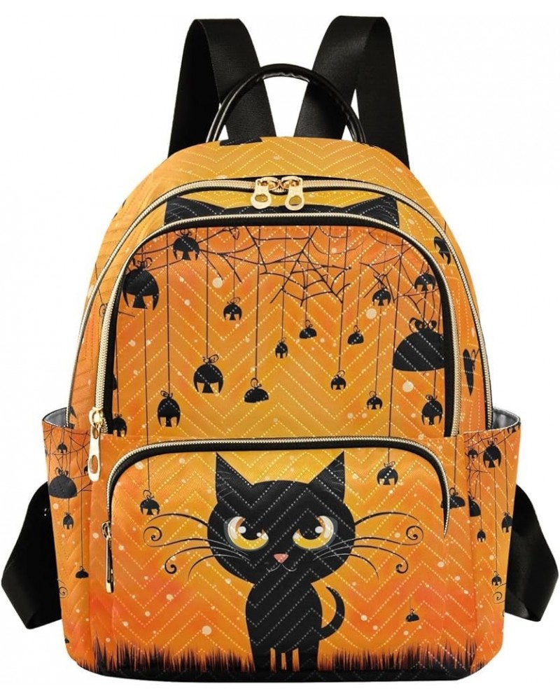 Golden Shadow Dragon Quilted Backpacks Ladies Backpack Purses Anti Theft Backpack Halloween Cat Web Small $18.54 Backpacks