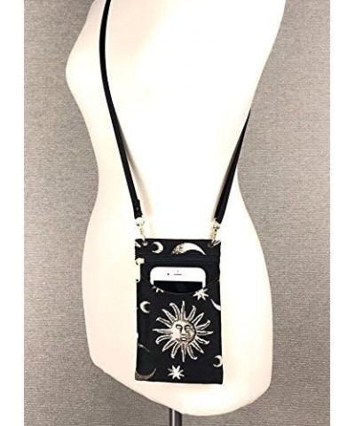 Women's Tapestry Crossbody Cell Phone or Passport Purse, Handmade in USA Celestial $14.75 Crossbody Bags