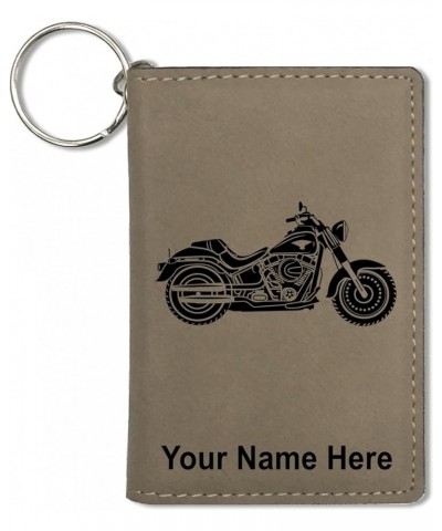 ID Holder Wallet, Motorcycle, Personalized Engraving Included (Black with Silver) Light Brown $13.44 Wallets