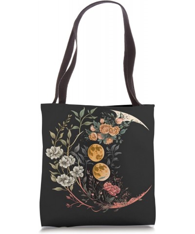 Floral Moon Phase flower crescent moon cool eclipse moon Tote Bag $13.07 Totes