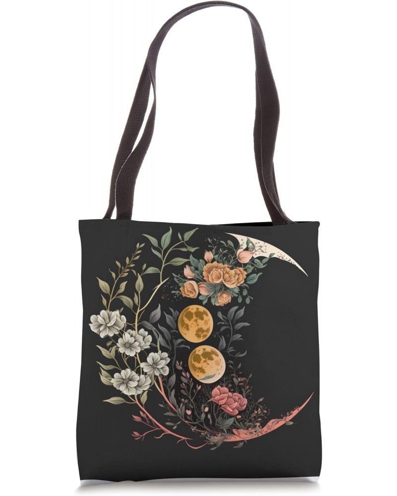 Floral Moon Phase flower crescent moon cool eclipse moon Tote Bag $13.07 Totes