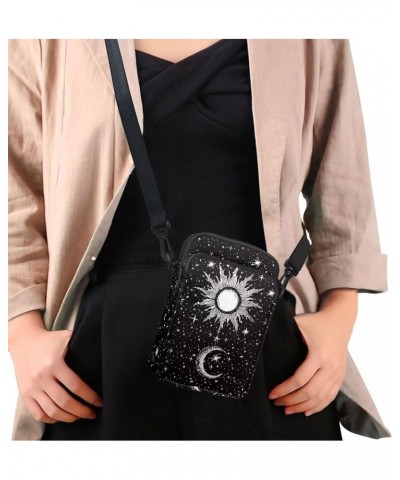 Womens Crossbody Bag Cell Phone Purse Wallet Small Shoulder Handbag Travel Sports Gym Bag Moon Sun $9.48 Crossbody Bags