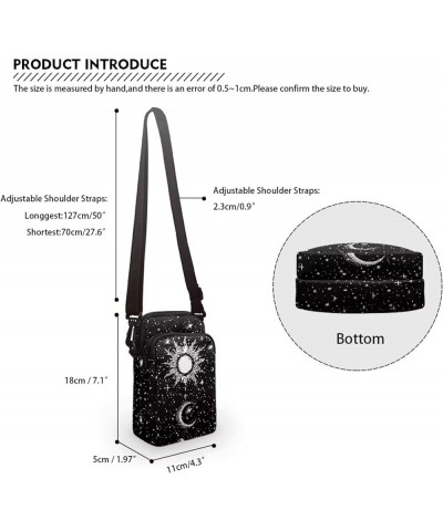 Womens Crossbody Bag Cell Phone Purse Wallet Small Shoulder Handbag Travel Sports Gym Bag Moon Sun $9.48 Crossbody Bags