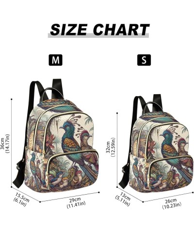 Quilted Backpack Purse Watercolor Galaxy Planet Mini Backpack Purse Travel Backpack Forest Birds Family Medium $17.49 Backpacks