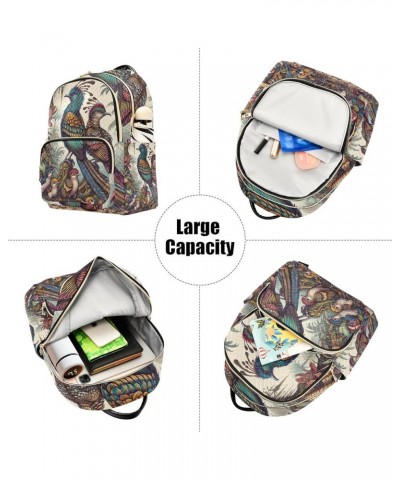 Quilted Backpack Purse Watercolor Galaxy Planet Mini Backpack Purse Travel Backpack Forest Birds Family Medium $17.49 Backpacks