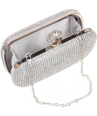 Rhinestone Evening Clutch Silver $21.19 Evening Bags