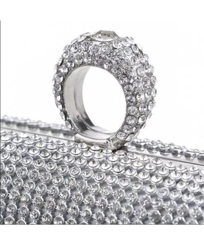 Rhinestone Evening Clutch Silver $21.19 Evening Bags